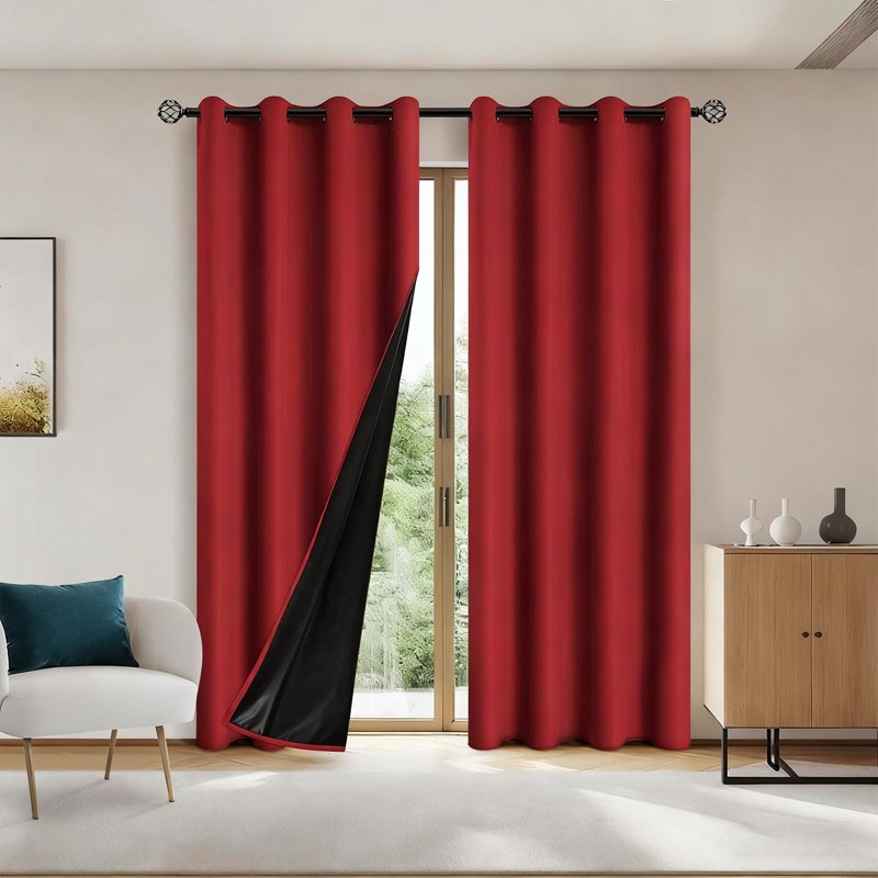 Blackout Thermal Insulated Curtain for Bedroom Full Light Block & Noise Reduction