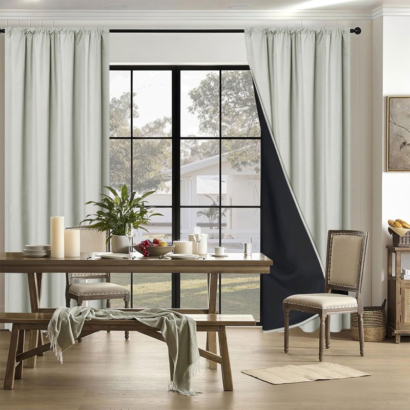 Blackout Room Darkening Curtains with Sun and Noise Blocking for Home