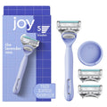 Lavender Razor for Women Shaving Kit with Handle & 3 Blade Refills, Shower Holder