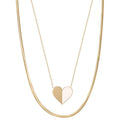 Gold Plated Heart and Snake Chain Necklace Set for Women