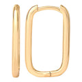 Women’s Gold Plated Sterling Silver Rectangular Hoop Earrings - Modern Jewelry