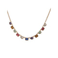 Multi-Color Stone Necklace for Women - 18-Inch with 3-Inch Extender