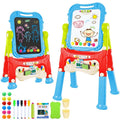 Kids Double-Sided Adjustable Art Easel with Magnetic Whiteboard & Chalkboard