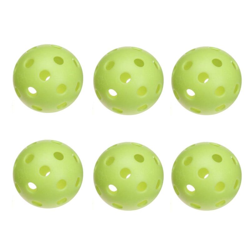 Jugs Sports Pickleballs (6 Pack, Yellow) – Indoor/Outdoor Polyball