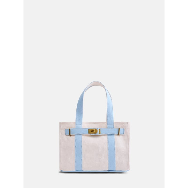 Women's Small Canvas Tote Bag - Light Blue, Natural & Green Variants