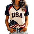 Light Blue XL USA Soccer Jersey for Women - 2026 Cup V-Neck Patriotic Graphic Tee