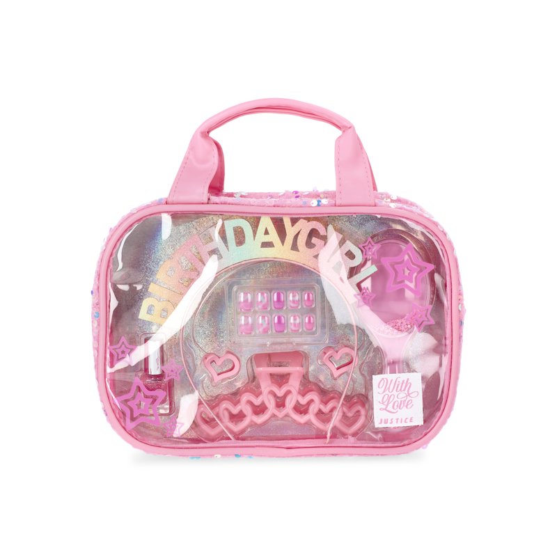 Girls Birthday Accessories & Bag Set - Party Gift with Headband, Nails & More