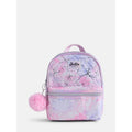 Girls Mini Backpack with Allover Prints & Adjustable Straps - Pink, Purple, Silver, Plaid Variants