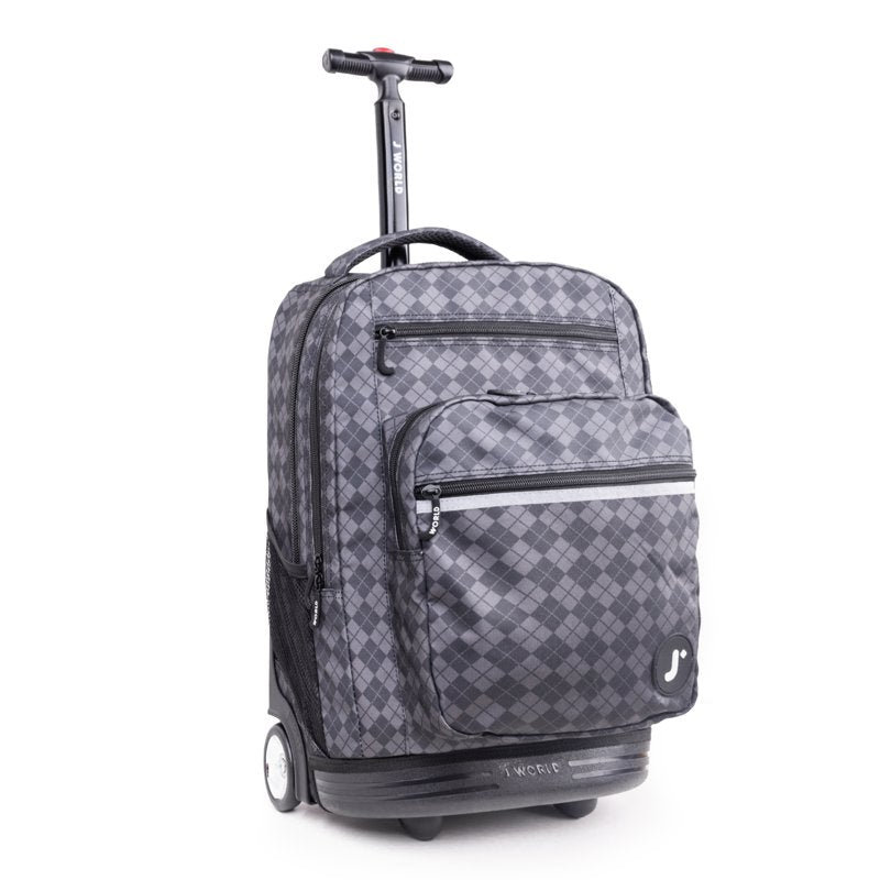 Unisex 20-Inch Rolling Backpack with Laptop Sleeve for School & Travel