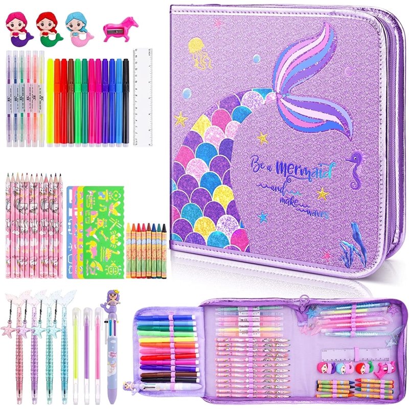 Kids Art & Craft Kit with Glitter Markers and Storage Case - All Variants