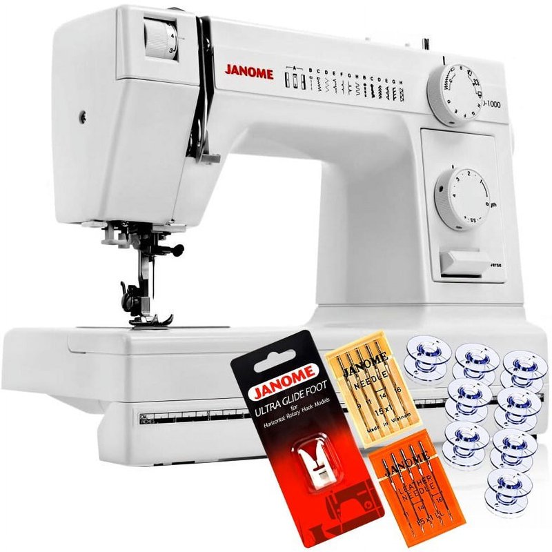 Janome HD1000 Mechanical Sewing Machine with Extra Stitches & Built-In Needle Threader