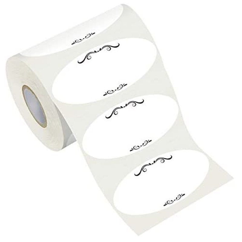 150PCS Food Storage Labels Stickers - Write-On Oval Labels for Canning & Containers
