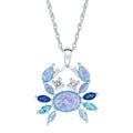 Sterling Silver Pendant with Blue Opal, Sapphire, Topaz & White Sapphire on 18" Chain