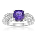 Sterling Silver Amethyst & White Sapphire Ring - Hypoallergenic Jewelry
