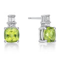 Sterling Silver Peridot & White Sapphire Earrings - Hypoallergenic Gift Jewelry