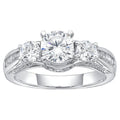 Sterling Silver Ring with Simulated White Diamonds - Hypoallergenic, Gift Boxed