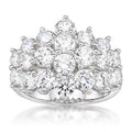 Sterling Silver Simulated White Diamond Cocktail Ring - Hypoallergenic Jewelry