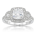 Sterling Silver 3 Stone White Diamond Style Ring - Hypoallergenic Gift Jewelry