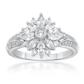 Sterling Silver Simulated White Diamond Ring - Hypoallergenic Jewelry