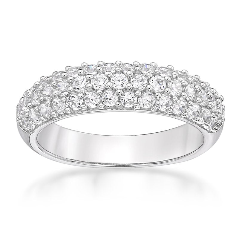 Sterling Silver White Diamond Ring - Hypoallergenic Jewelry Gift