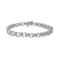 Sterling Silver Simulated Diamond Tennis Bracelet 7.25 Inch with Double Lock