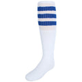 Jefferies Kid's Striped Knee-High Tube Socks 1 Pair Blue, Size 9-1 (Shoe 9-1) - Boys & Girls Sports Socks