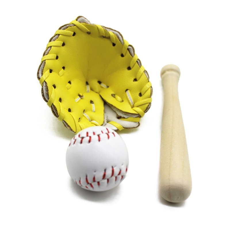 Newborn Photography Props Set with Mini Baseball Bat, Glove & Ball - Baby Photoshoot Accessories