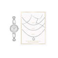 Women's Silver Tone Bracelet Watch & 3 Piece Necklace Set - Elegant Jewelry Gift