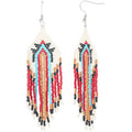 Jessica Simpson Beaded Drop Earrings for Women - Boho Chic Multi-Color Jewelry