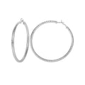 Jessica Simpson Metal Textured Hoop Earrings - Silver Tone Fashion Jewelry