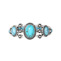 Women's Faux Turquoise Stretch Bracelet - Silver Tone Western Style