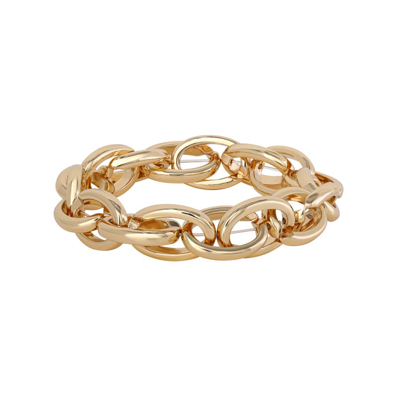 Women’s Interlocking Link Bracelet - Modern Silver-Tone Jewelry Accessory