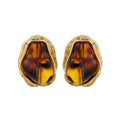 Jessica Simpson Women's Drop Earrings with Brown Stone Accents – Elegant Jewelry Accessory