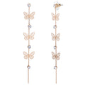 Jessica Simpson Women's Butterfly Drop Earrings - Gold-Tone with Rhinestones