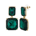 Jessica Simpson Green Stone Drop Earrings Double Drop Statement Jewelry