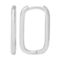 Jessica Simpson Women’s Sterling Silver Rectangular Hoop Earrings - Small, Lever Back