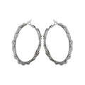 Women's Twisted Rhinestone Hoop Earrings - Silver Tone, Sparkling Jewelry