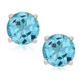 14K Solid White Gold Birthstone Stud Earrings with Swarovski Crystals – Multiple Options