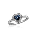 Sterling Silver Blue Diamond Ring for Women - Elegant Jewelry Accessory