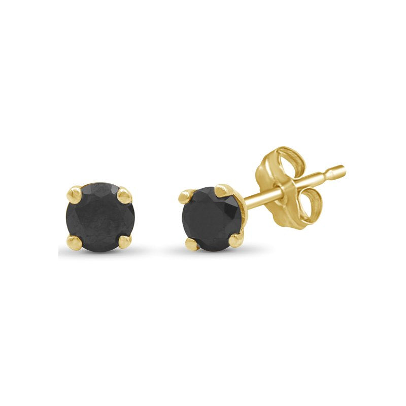 Black Diamond Stud Earrings 1/2 CTW in 14k Gold Plated Hypoallergenic Women’s Jewelry