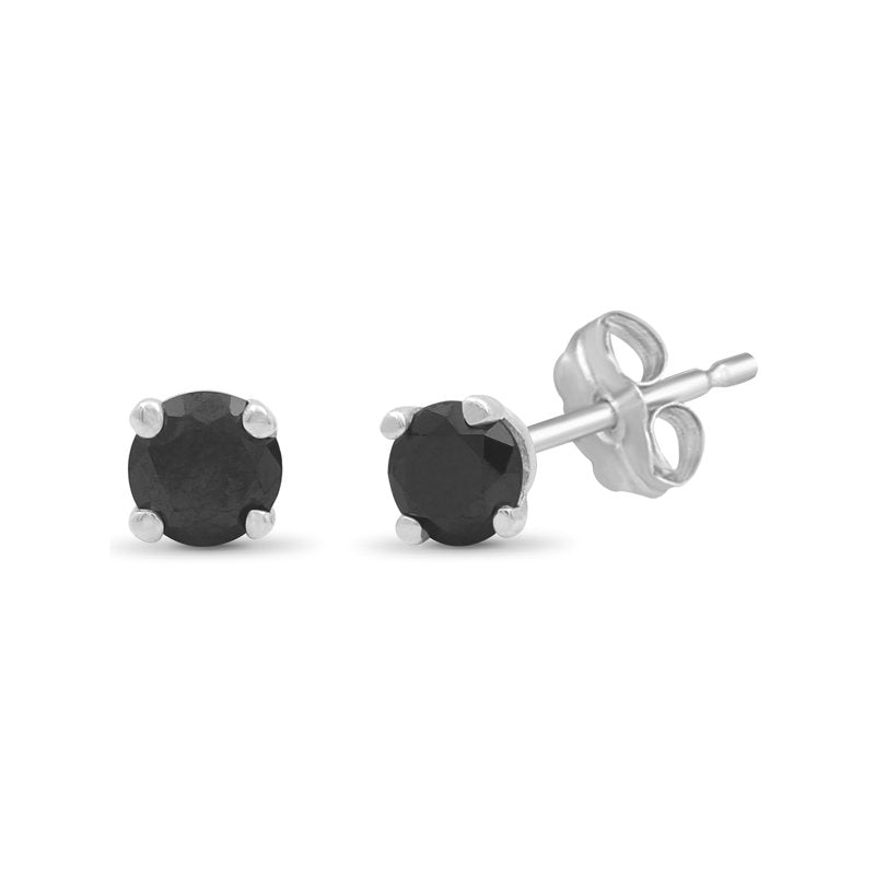 Black Diamond Stud Earrings 1/2 CTW Sterling Silver Hypoallergenic Women’s Jewelry