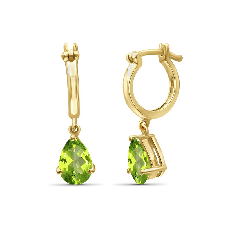 Peridot Drop Earrings 1.50 CTW in 14K Gold Plated Silver - Hypoallergenic Women’s Jewelry
