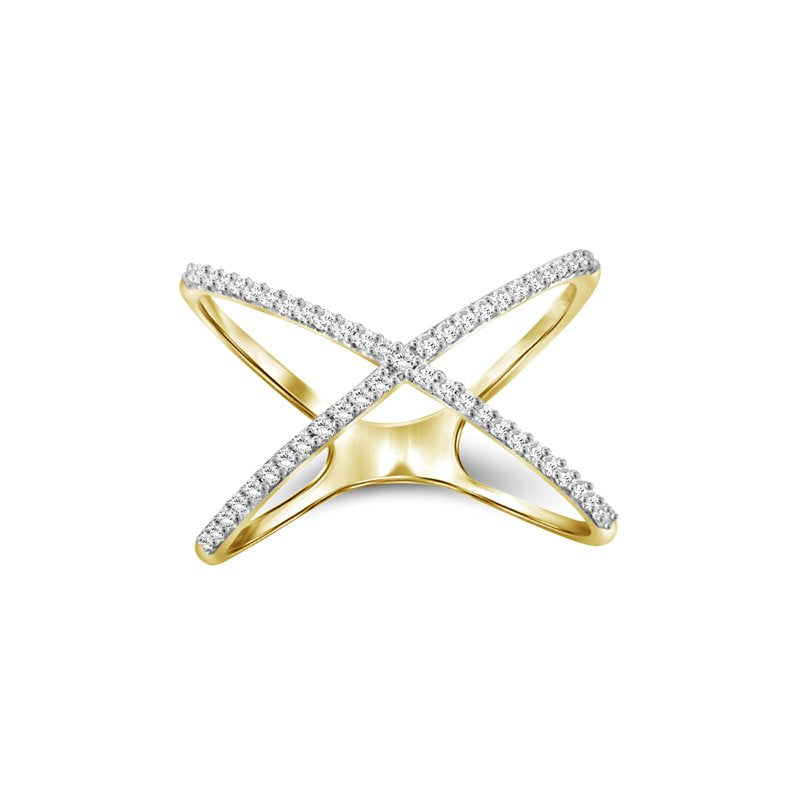 White Diamond Engagement Ring 1/7 Carat 14K Gold Over Silver Hypoallergenic