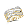 Gold Plated Silver Women's Diamond Ring with White Accent Diamonds