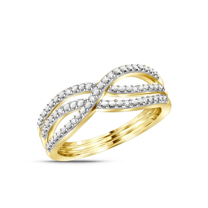 Luxury 14K Gold Plated Silver Diamond Open Ring for Women – Elegant Everyday Jewelry