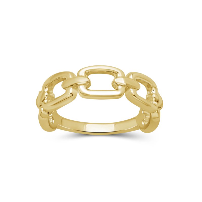 Gold Over Silver Link Friendship Ring for Women - Dainty Promise Jewelry