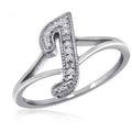 Personalized Diamond Initial Letter Ring - Sterling Silver Monogram Jewelry for Women