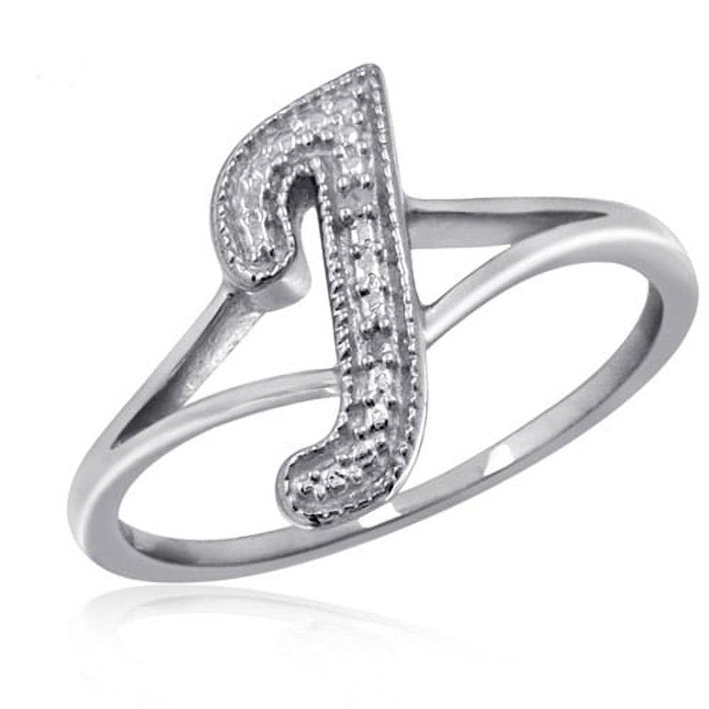 Personalized Diamond Initial Letter Ring - Sterling Silver Monogram Jewelry for Women