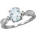 Sterling Silver Aquamarine & White Diamond Cluster Ring - Hypoallergenic Elegant Jewelry