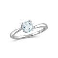 Aquamarine Sterling Silver Ring March Birthstone Jewelry - 0.40 Carat Gemstone